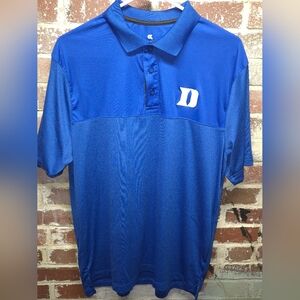 DUKE BLUE DEVILS Colosseum Polo Shirt Mens L Blue Performance NCAA Golf
